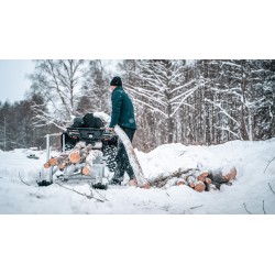 Slitta in legno: (rimorchio in legno con gli sci)