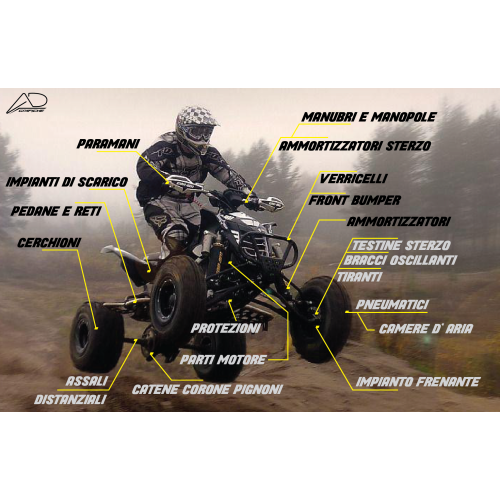RICAMBI QUAD ATV UTV ACCESSORI ATTREZZI LAVORO AGRICOLI GOMME PNEUMATICI CERCHI